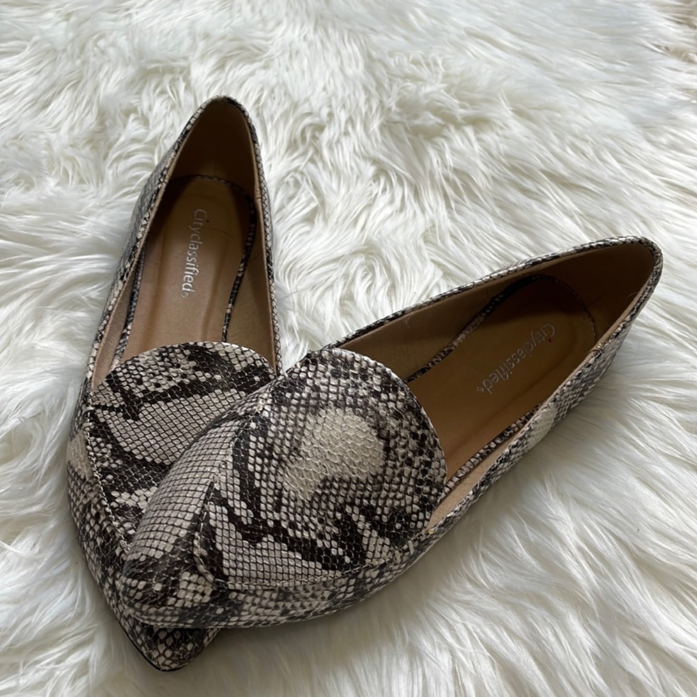 Faux Snakeskin flats size 9